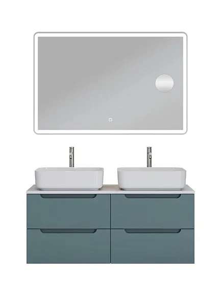 Комплект мебели BelBagno Этна (Etna) 120 голубой матовый (столешница EK-120-2-BL, раковины BB1304)