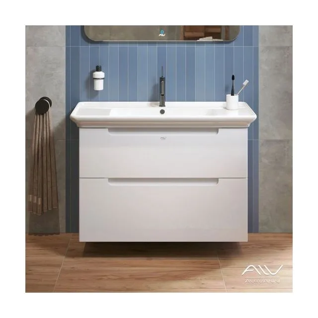 Тумба с раковиной Alavann Berta 105 СТ-5900-1050 белая подвесная