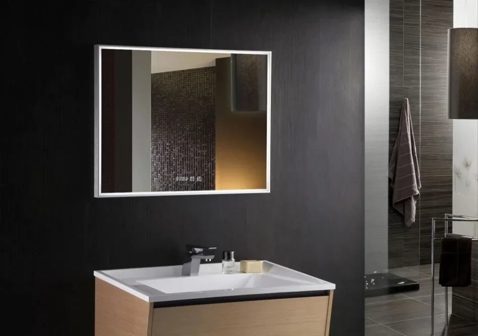 Зеркало Silver Mirrors Гуверт 100*80 с Led-подсветкой, часами и функцией антизапотевания