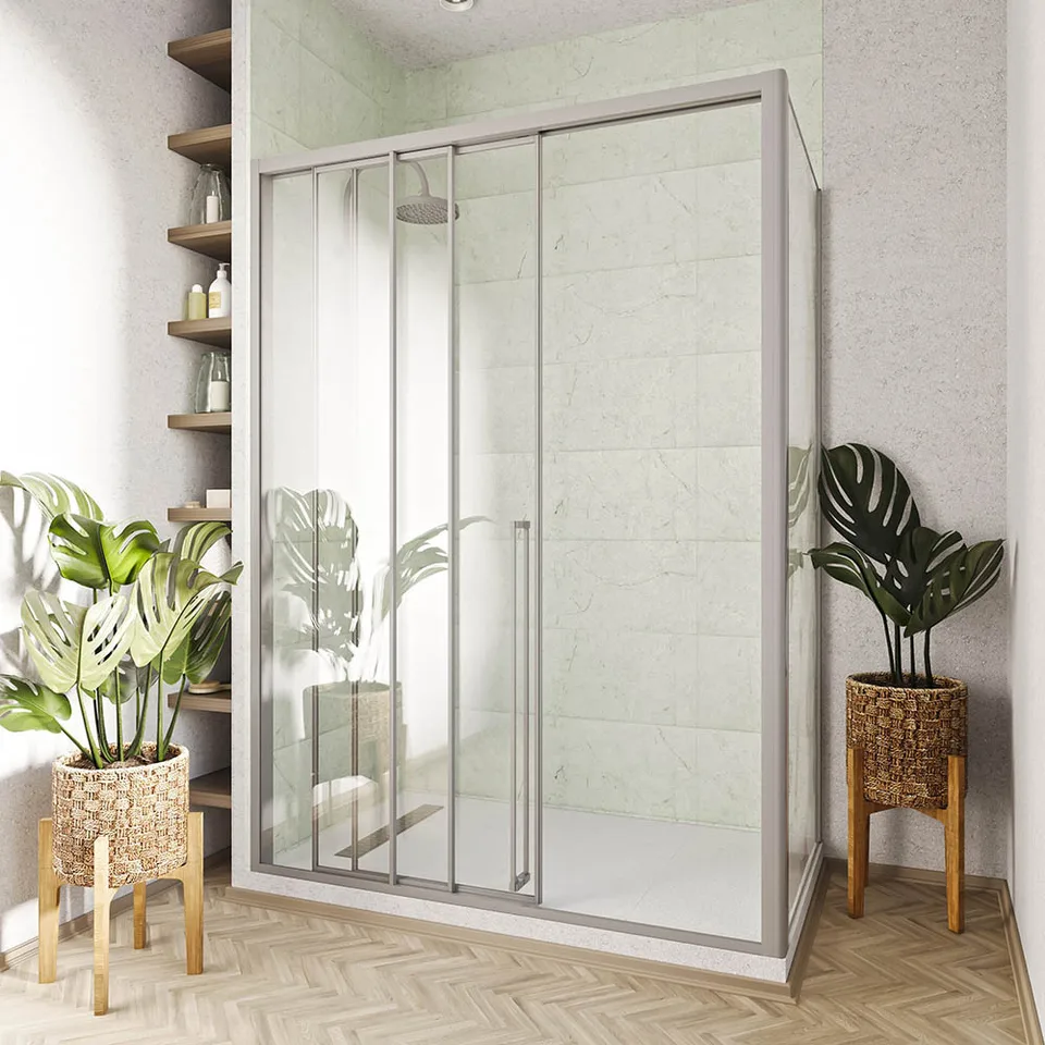 Боковая панель Veconi Premium Prato SP CH, 900x2000, хром, стекло прозрачное