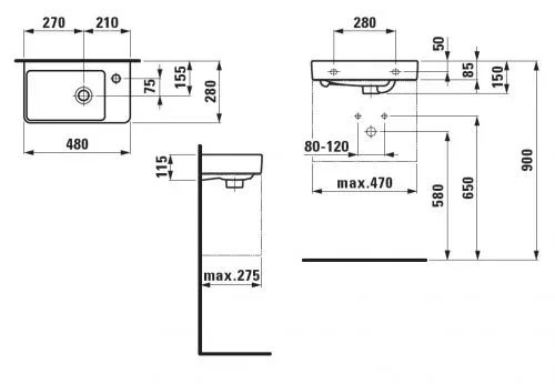 Раковина Laufen Pro S 48*28 R