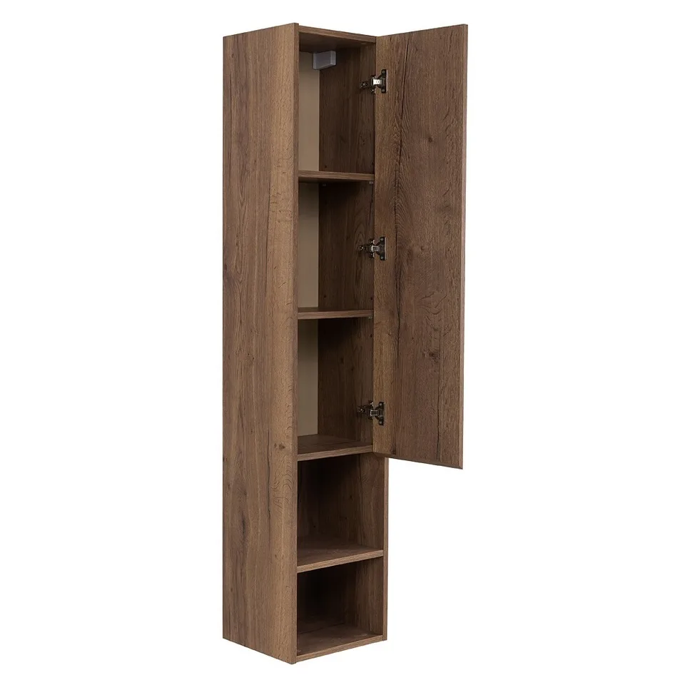 Шкаф подвесной BelBagno с распашной дверцей и открытой полкой KRAFT-1600-1A-SC-RT-R Rovere Tabacco, правый