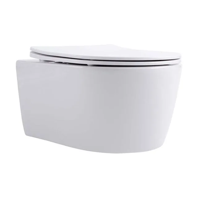 Унитаз подвесной AQ1106T-00 ЕВРОПА TORNADO 490*360*250мм, тонкое сиденье с механизмом плавного закрывания, крепеж