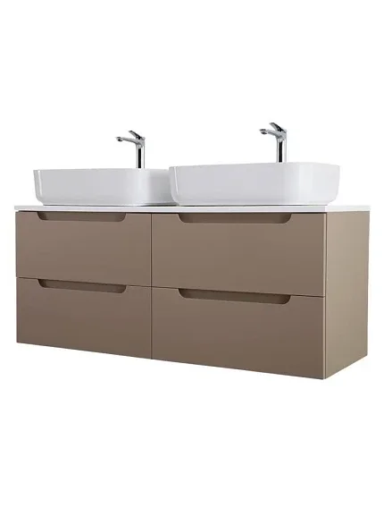 Тумба с раковиной BelBagno Этна (Etna) 120 бежевая матовая (столешница EK-120-2-BO, раковины BB1304)