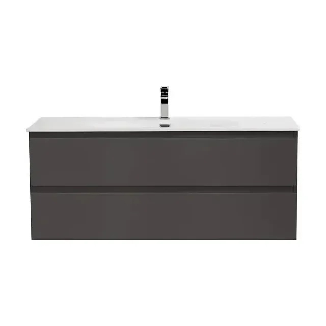 Тумба с раковиной BelBagno Крафт (Kraft) 120 с двумя ящиками темно-серая матовая (раковина BB-8099-120)