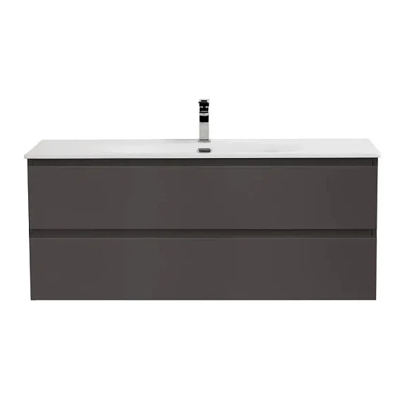 Тумба с раковиной BelBagno Крафт (Kraft) 120 с двумя ящиками темно-серая матовая (раковина BB-8099-120)
