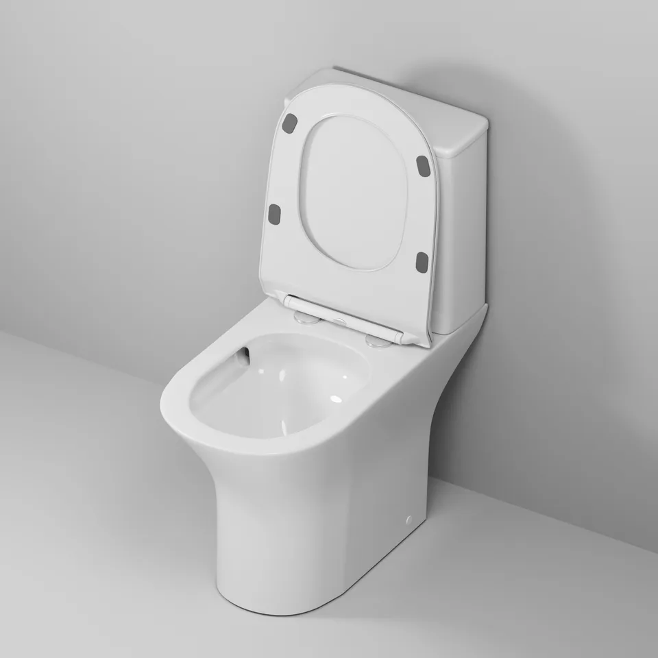 Унитаз напольный Grossman Classic GR-4465SQ (640х350х800) безободковый,белый с тонкой крышкой,микролифт,смыв торнадо,2 места