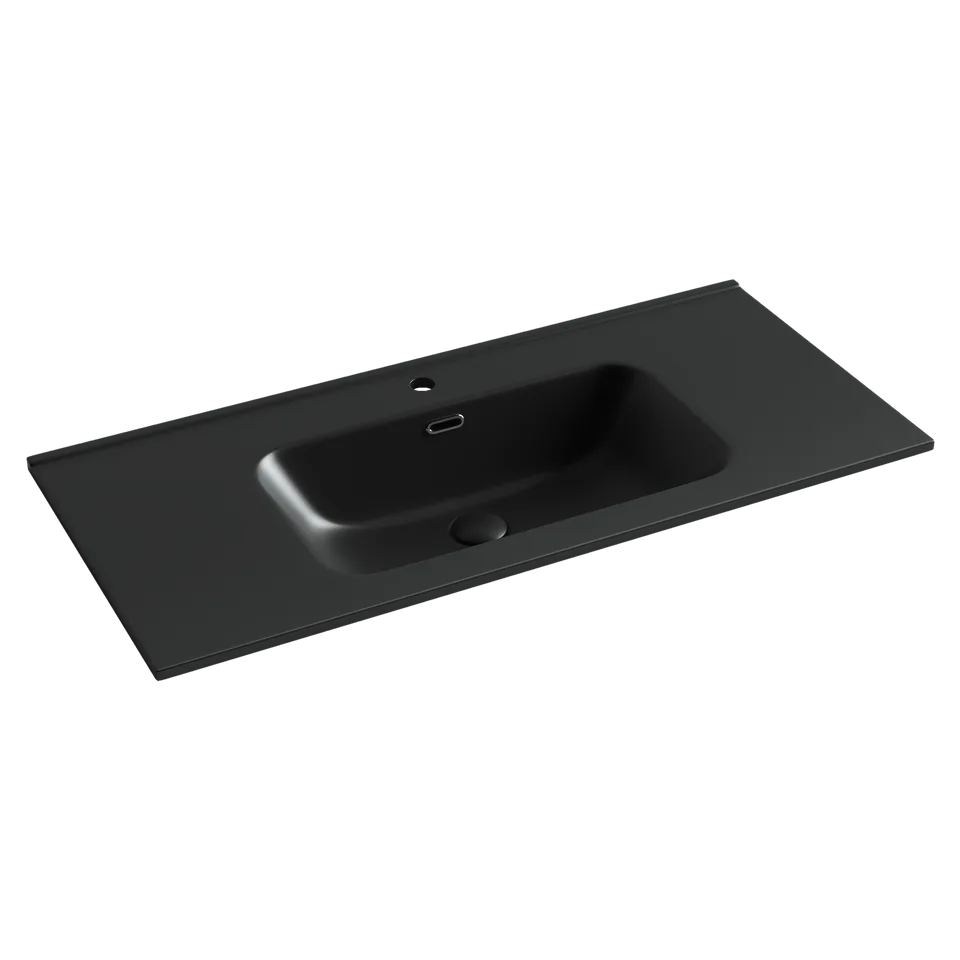 Раковина из сантехнического фарфора Ceramica Nova Элемент (Element) 101 см CN7003MB накладная цвет черный матовый
