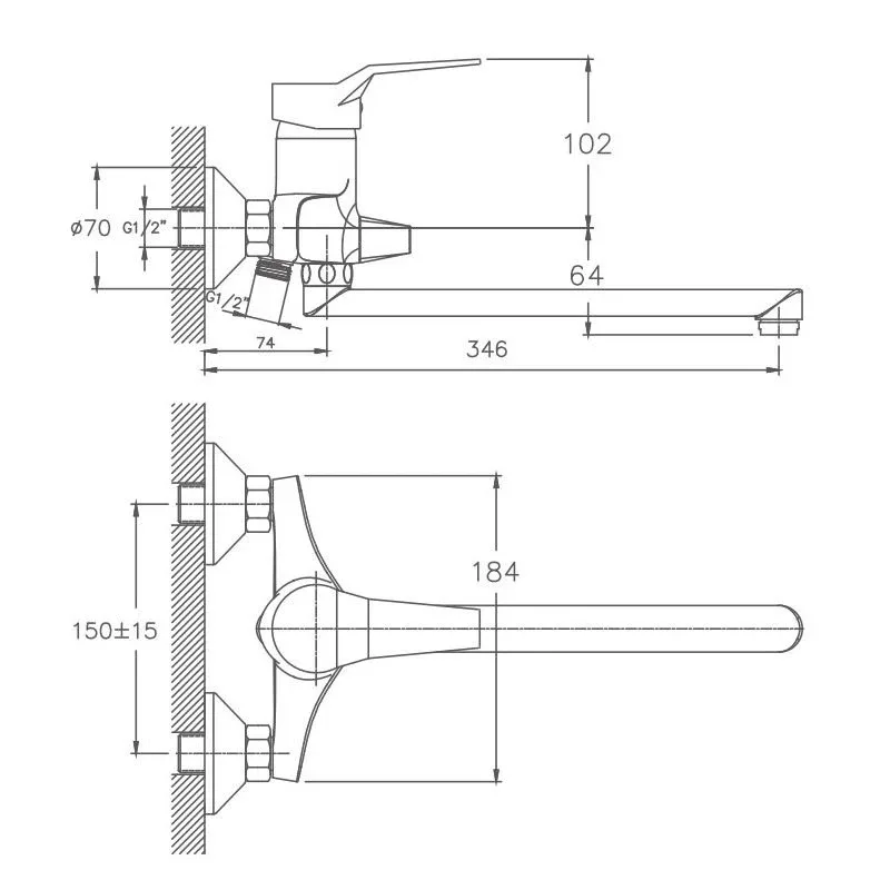 Смеситель Haiba HB2263 универсальный