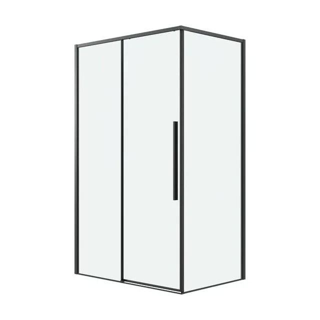 Душевое ограждение Grossman Galaxy 100.K33.01.100.21.00-200.K33.01.90.21.00 (100х90х195) раздвижная,черный матовый,стекло прозрачное