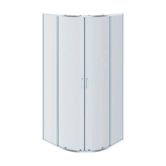 AQ NAA 2142-100 (новый артикул AQ ARI RO10020CH) Душевой уголок 1/4 круга, двери раздвижные 1000x1000x2000, профиль хром, стекло прозрачное