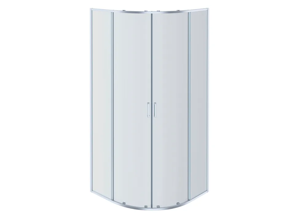 AQ NAA 2142-100 (новый артикул AQ ARI RO10020CH) Душевой уголок 1/4 круга, двери раздвижные 1000x1000x2000, профиль хром, стекло прозрачное