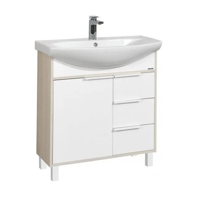 Тумба под раковину AQUATON Рико 80 белый, ясень фабрик 1A215401RIB90