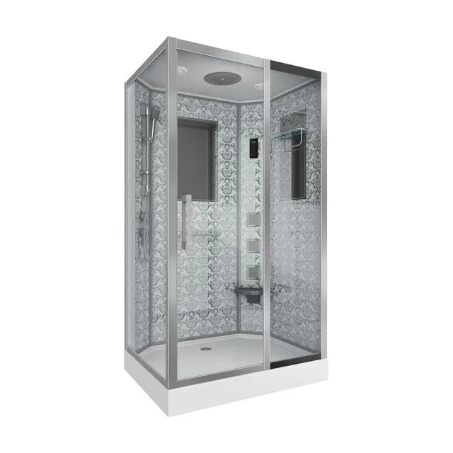 Душевая кабина Niagara Luxe NG-7711WR (90x120х215) низкий поддон(15см),дверь раздвижная,стенки серебро
