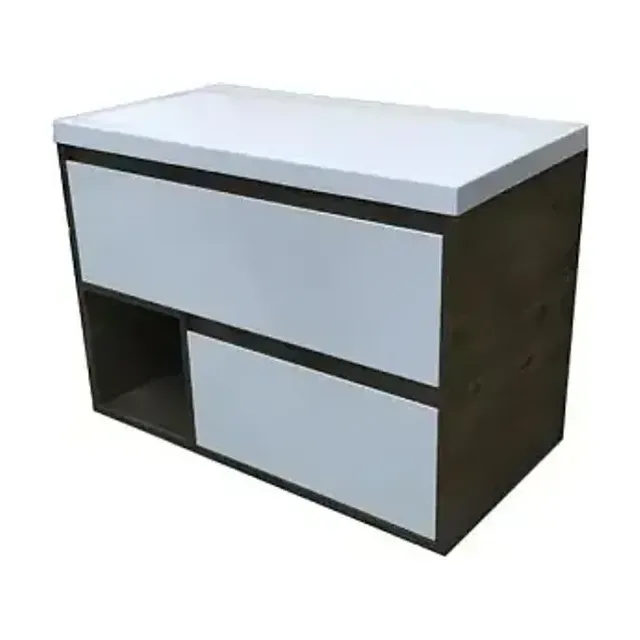 Тумба с раковиной Эстет Monaco Wood 90 2 ящика белая/дуб рустикальный ФР-00010673