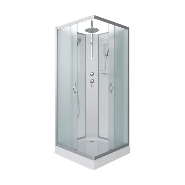Душевая кабина Niagara Classic NG-1101-14BKT (90х90х210) низкий поддон(13см),стекло матовое,3 места с полкой