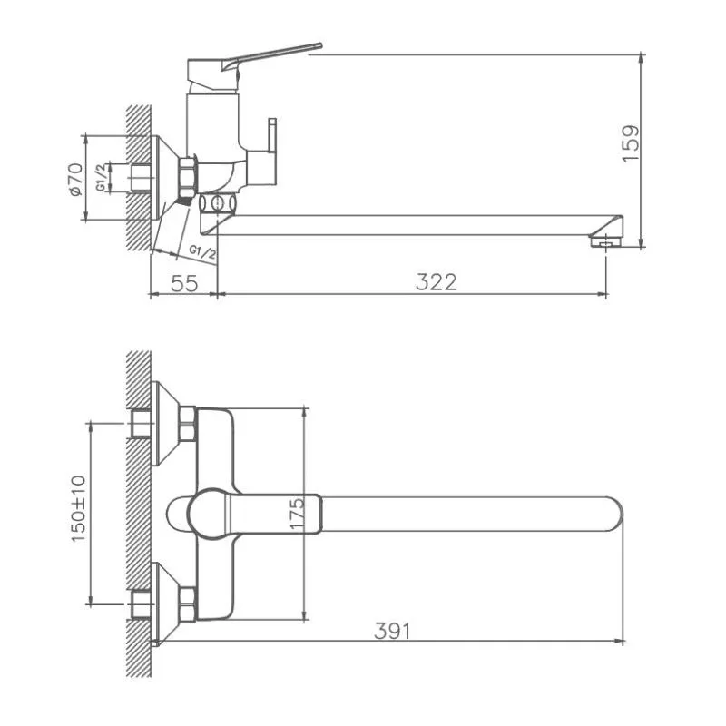 Смеситель Haiba HB22559 универсальный