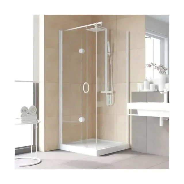 Душевой уголок GPS-Fis LUX 90*120 01 crystalvision L, профиль белый, стекло crystalvision