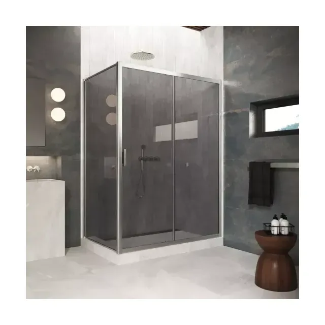 Душевой уголок ZP+ZPV Protec 135*85 04 07 профиль никель стекло графит