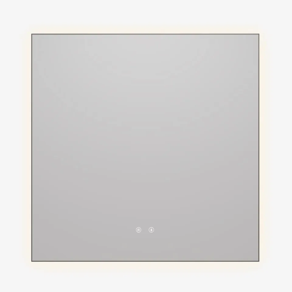 Зеркало Vincea VLM-4F800GM-2 80*80 с ЛЕД-подсветкой и функцией антизапотевания вороненая сталь