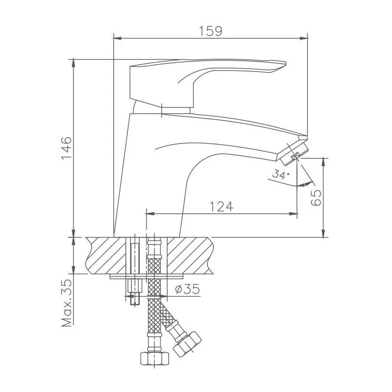 Смеситель Haiba HB1066 для раковины хром