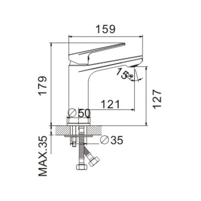 Смеситель Belz B10533-7 для раковины черный матовый