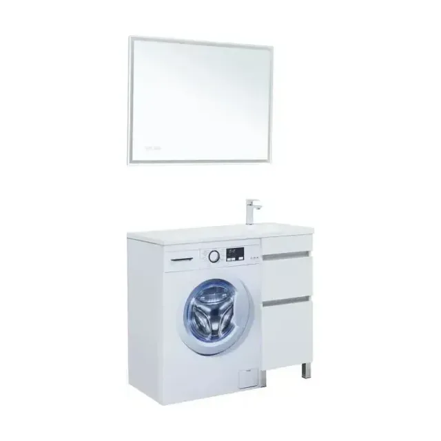 Комплект мебели Aquanet Вега 100 белый глянец под стиральную машину R