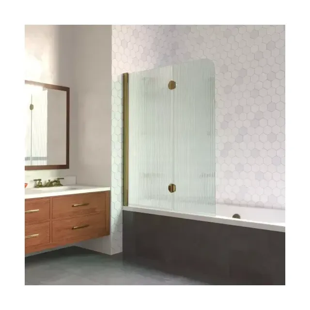 Шторка на ванную E2V LUX 120 05 Moru L, профиль бронза, стекло Moru