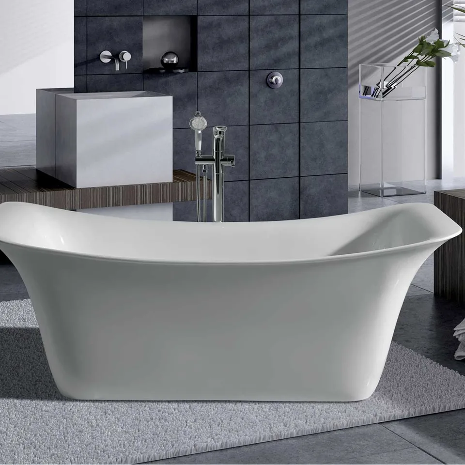 Ванна акриловая Vincea VBT-208, 1700*800*650, цвет белый, слив-перелив в комплекте, хром