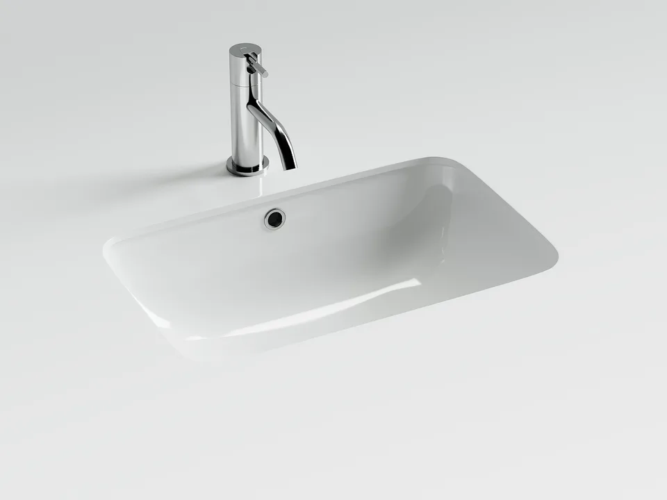 Раковина из сантехнического фарфора Ceramica Nova Элемент (Element) 54 см CN7018 встраиваемая цвет белый