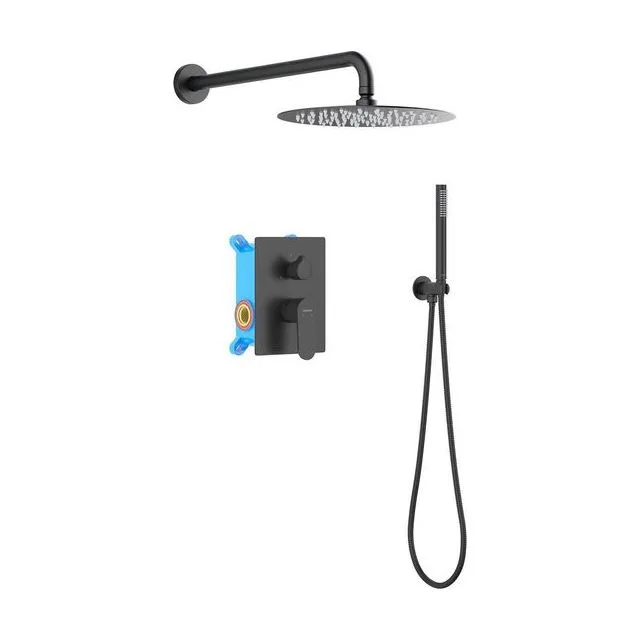 Set 3 в 1 душевой комплект AQUATEK, матовый черный AQ1272MB ОБЕРОН
