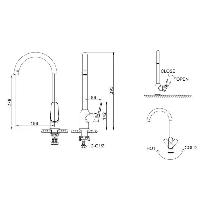 Смеситель Bravat Eler F7191238CP-RUS для кухни