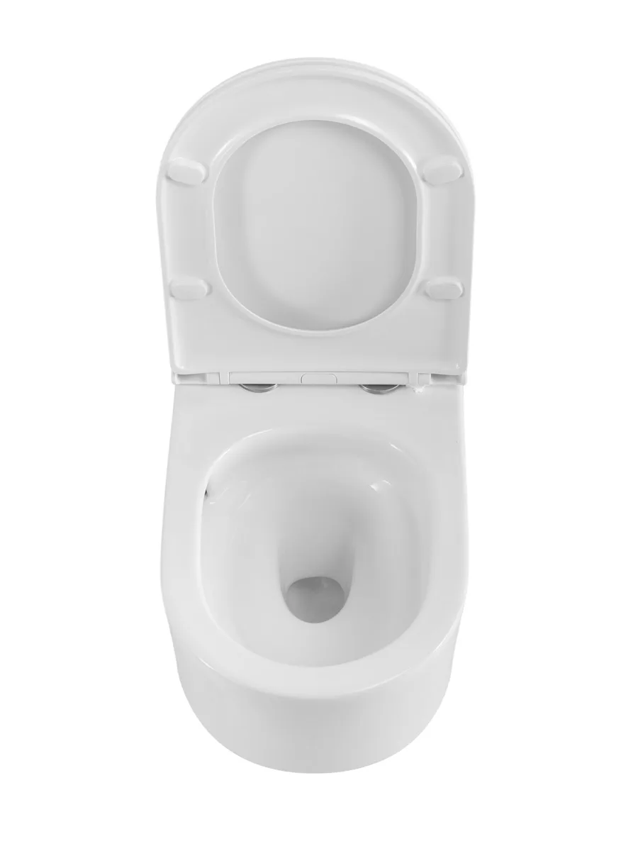 Унитаз подвесной безободковый с сиденьем и смывом TORNADO BelBagno UNIQUE BB007CH-TOR/SC