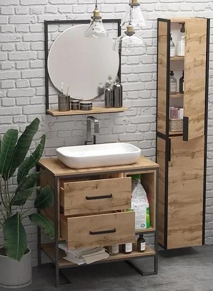 Комплект мебели 1Marka Гранж Лофт (Grunge Loft) 80Н 2я/2п дуб вотан (зеркало)