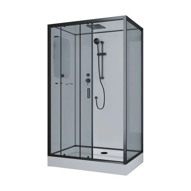 Душевая кабина Niagara Premium NG-6912-01QR BLACK (120х80х210) низкий поддон(16 см),черный,стекло тонированное