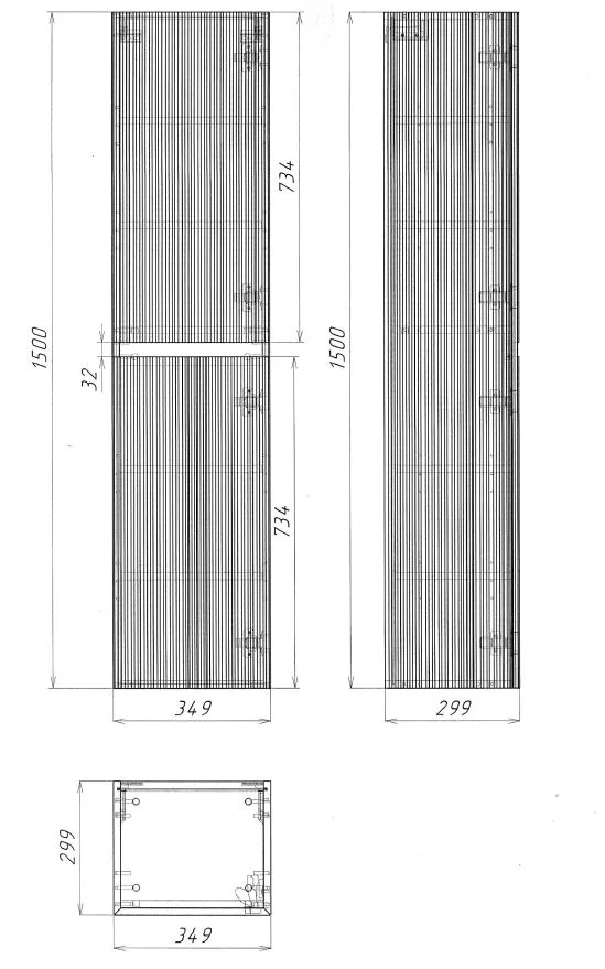 Шкаф Велле (Welle) VSC-2WL150MBG подвесной, 1500*350*300, Бежевый матовый софт-тач