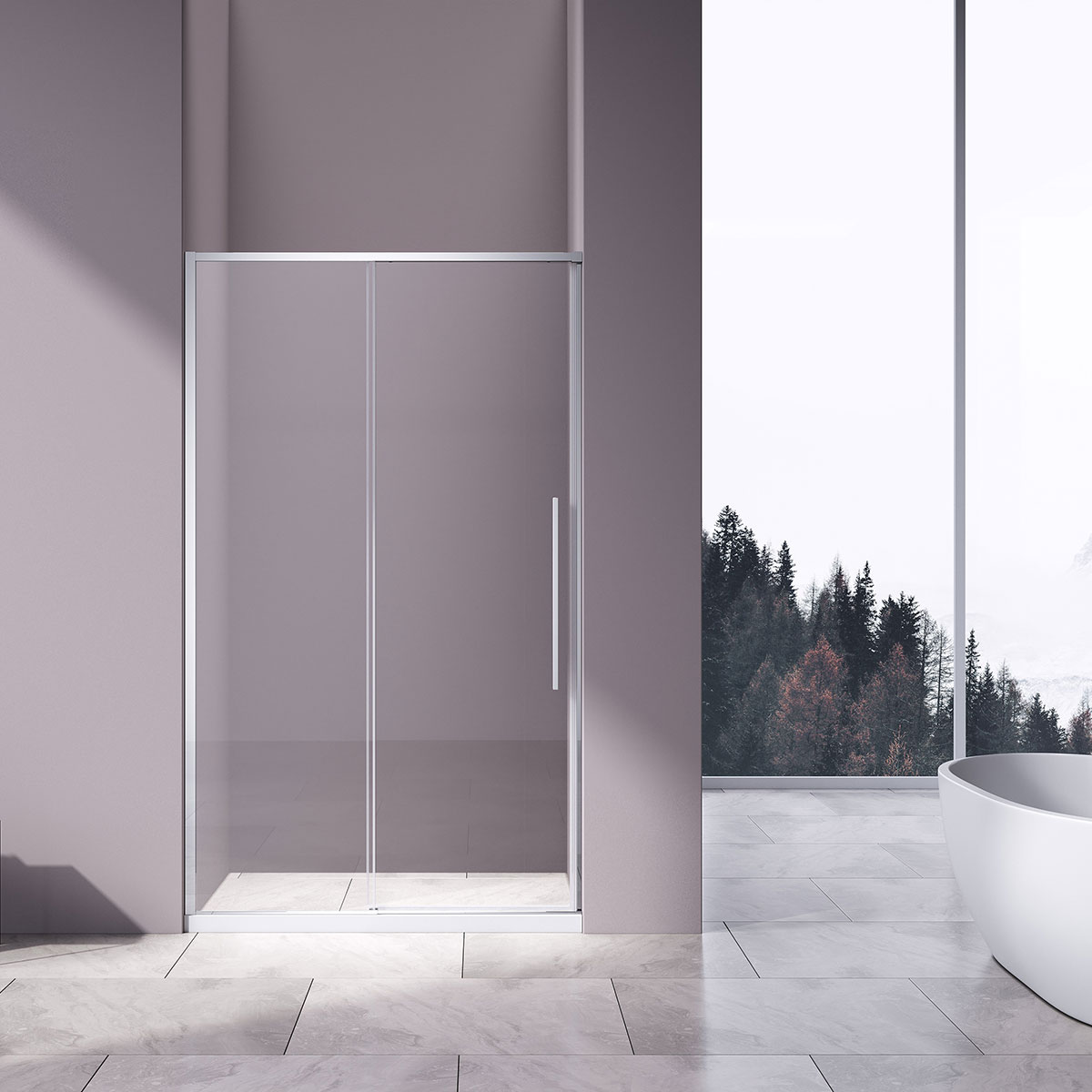 Душевая дверь Vincea Слим-Н (Slim-N) VDS-4SN140CL 140х195 стекло прозрачное 6 мм профиль хром