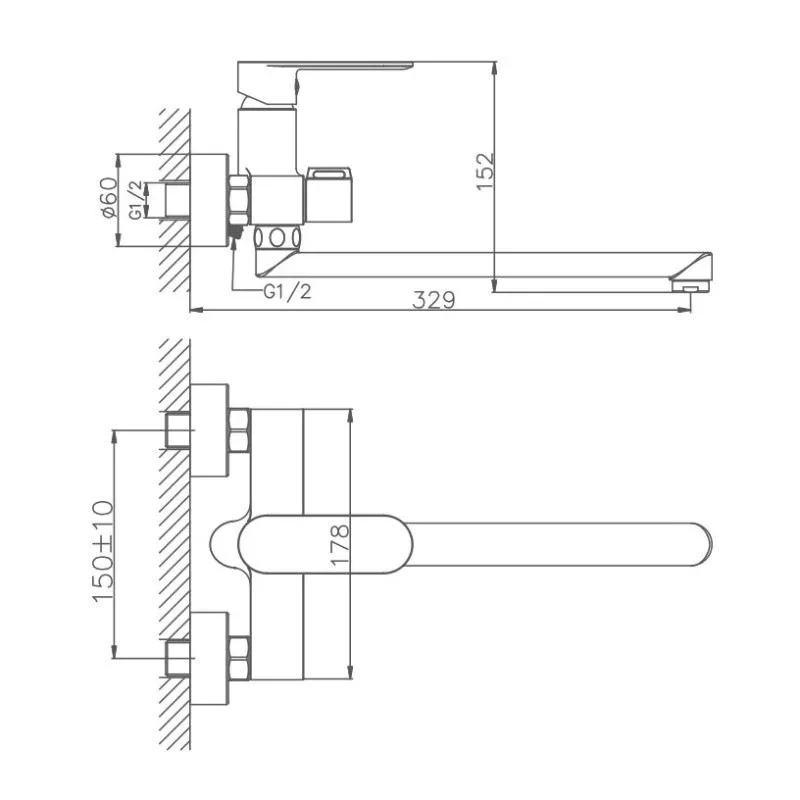 Смеситель Haiba HB22590 универсальный