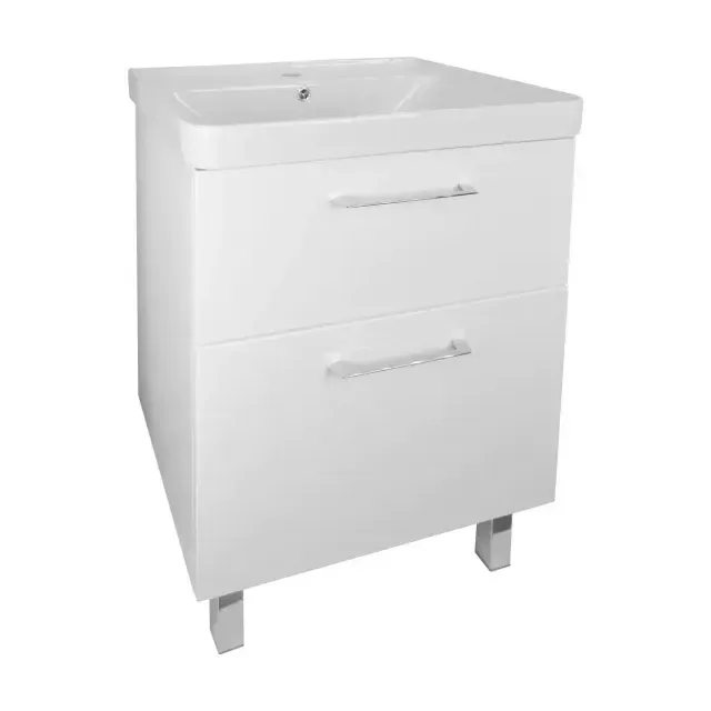 Комплект Тумба Azario Ника 60 Н напольная с раковиной Монте 60 CS00082788