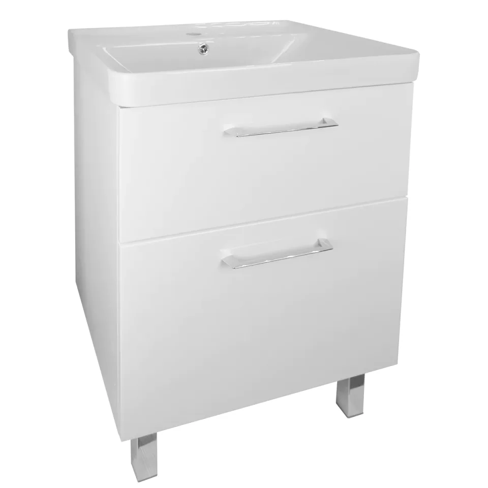 Комплект Тумба Azario Ника 60 Н напольная с раковиной Монте 60 CS00082788