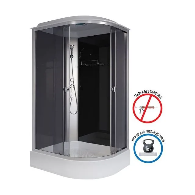 Душевая кабина Niagara Eco E120/80/26L/TN (120х80х215) средний поддон(26см),стекло тонированное