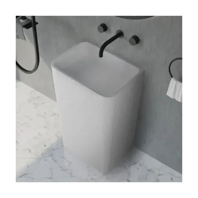 Напольная раковина ABBER Stein AS2505-H 50*35 белая матовая (вырез под слив сбоку)
