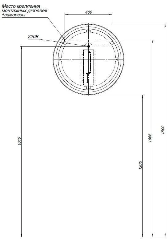 Зеркало Allen Brau Infinity 1.21022.BL 60 с Led-подсветкой и инфракрасным выключателем черное матовое