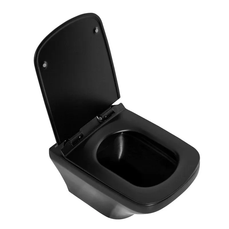 Подвесной унитаз BelBagno Села (Sela) BB3201CHR-MB 36*54 безободковый,черный матовый