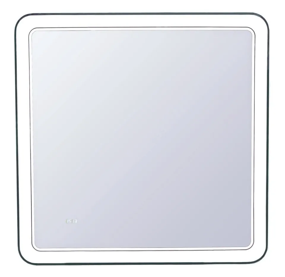 Зеркало Style Line Атлантика 80*80 c Led-подсветкой инфракрасный выключатель, часы