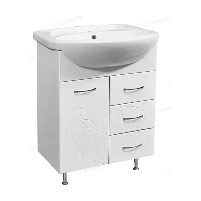 Тумба с раковиной Stella Polar Фантазия 65 белый глянец