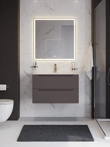 Тумба с раковиной BelBagno Этна (Etna) 80 темно-серая матовая (раковина LOV-800-LVB)