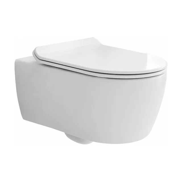 Унитаз SSWW CT2039V (545*360*330) подвесной БЕЗОБОДКОВЫЙ с тонкой крышкой