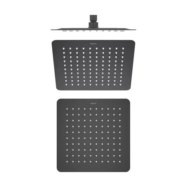 Квадратный верхний душ 250*250*2 мм AQUATEK, матовый черный AQ2072MB
