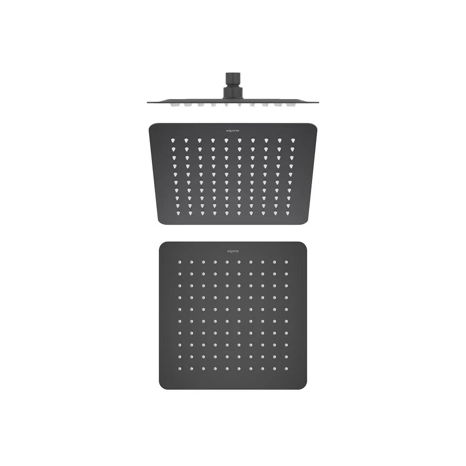 Квадратный верхний душ  250*250*2 мм AQUATEK, матовый черный AQ2072MB